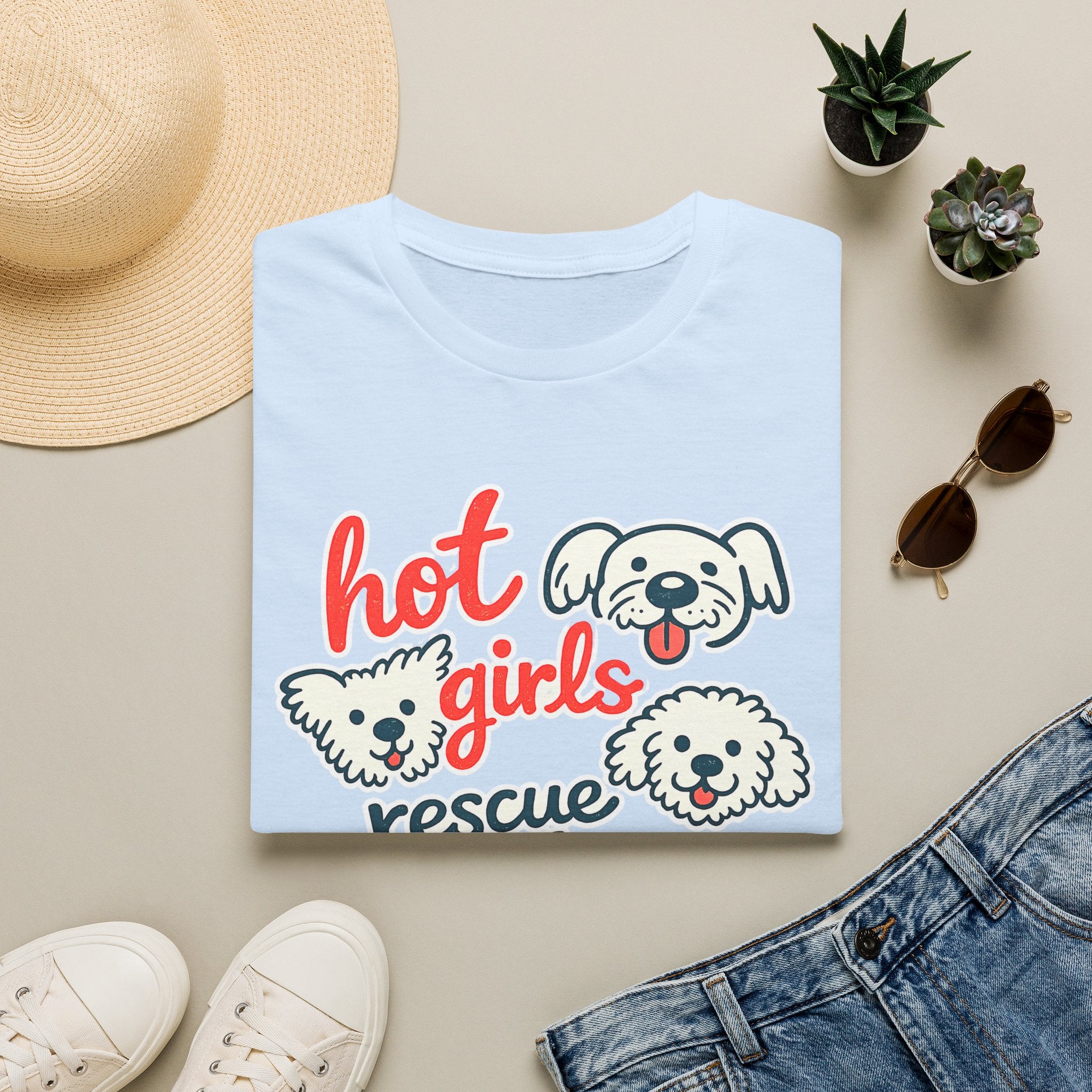Hot Girls Rescue Dogs T-Shirt