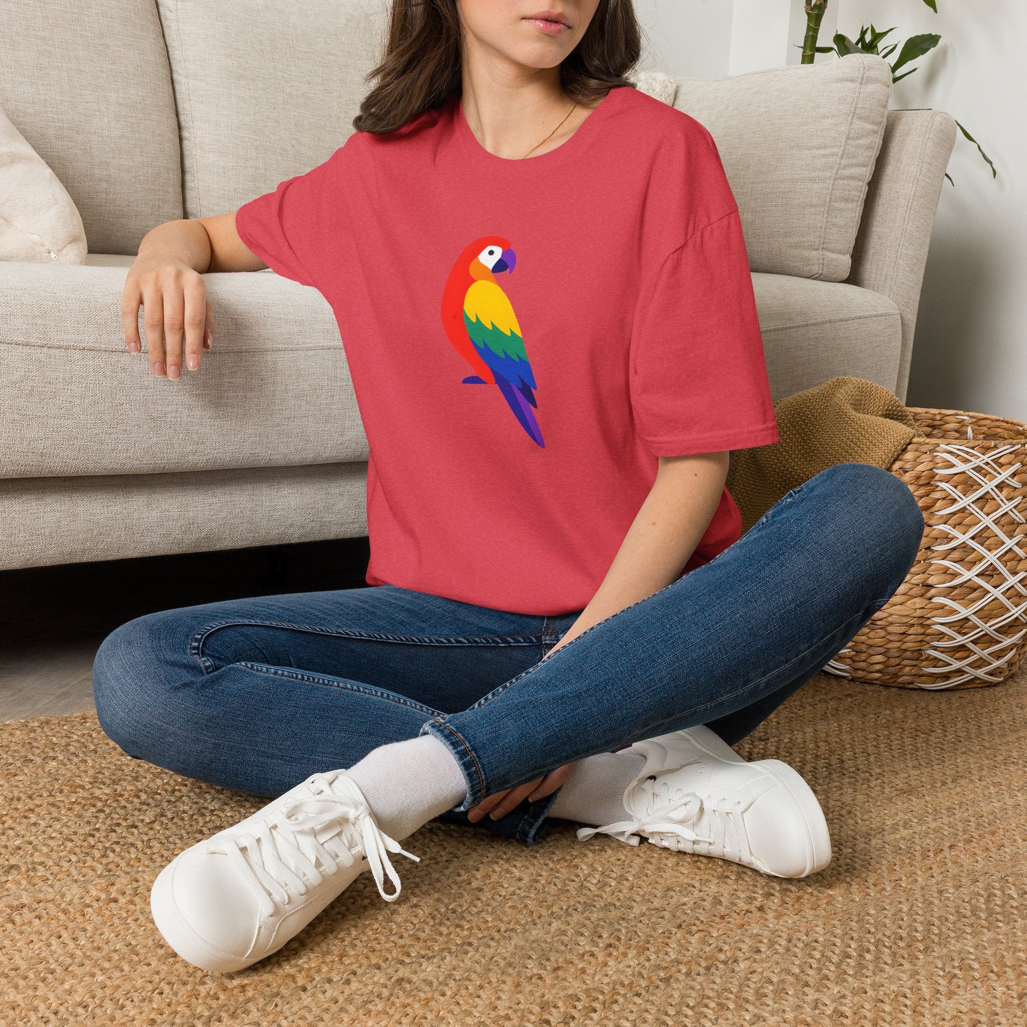 Colorful Parrot Illustration T-Shirt